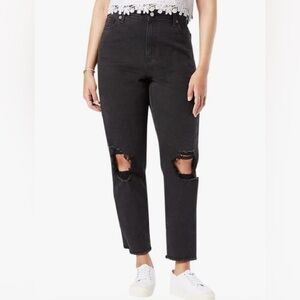 Levi’s jeans size 4 black denim Levi Strauss signature distressed mom jeans